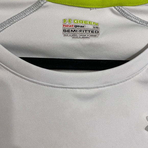 [L] Under Armour Heat Gear Semi Fitted Activewear T-Shirt | White - Picture 3 of 3